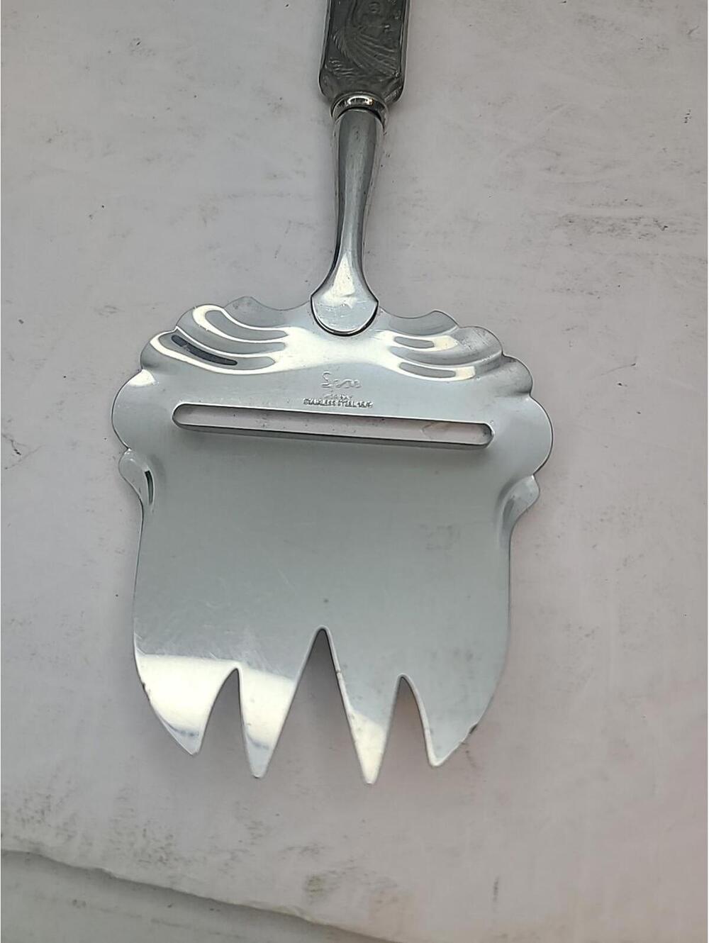 Konge Tinn Spar Norwegian Viking Heilag Olav Cheese Slicer Norway Pewter Vintage - Picture 6 of 11
